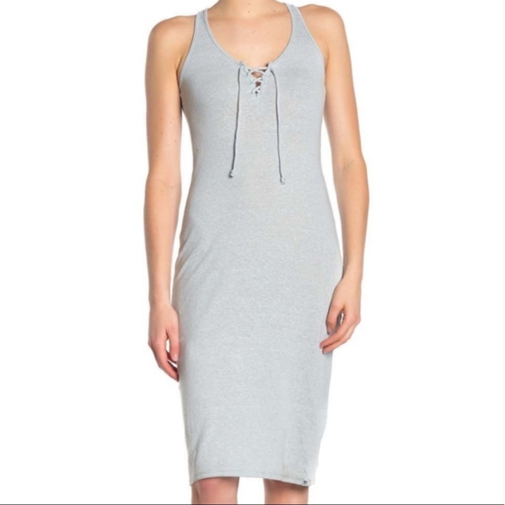 Joe’s Jeans Grey Racerback Bodycon Midi Dress | Casual Summer Basic | S | NWT